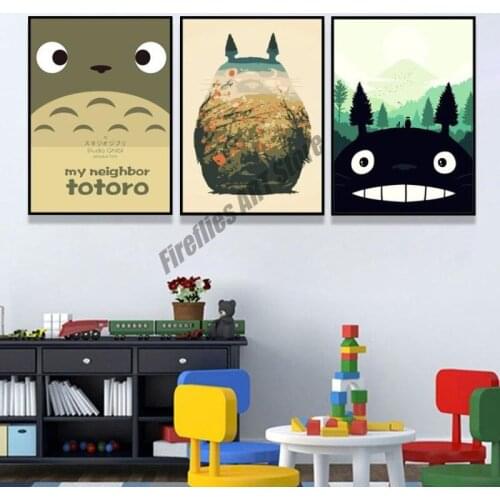 Hayao Miyazaki Wall Art Canvas Painting Anime Painting Cartoon Movie Nordic Posters and Prints Pictures for Living Room Decor
