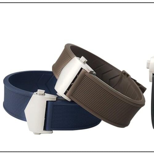 22mm New Style Rubber Silicone Watch Strap Black Blue Brown Watchband Suitable for Tag Heuer CARRERA AQUARACER Series Watch mens