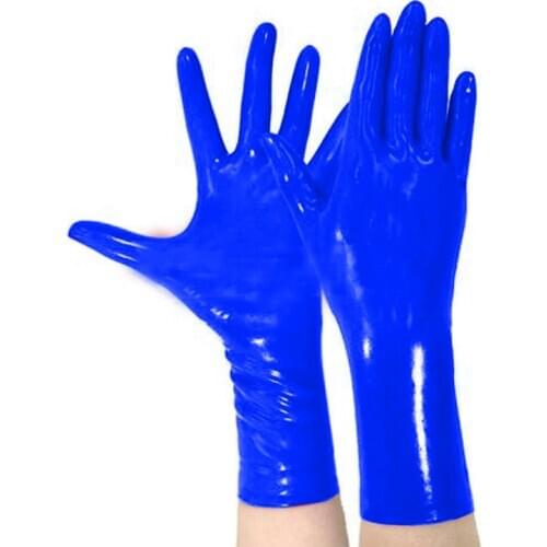 12 Colors Glossy Surface Women Five Fingers Gloves Short Style Wrist Gloves Punk Gothic Cosplay Mittens Stage Performance Props