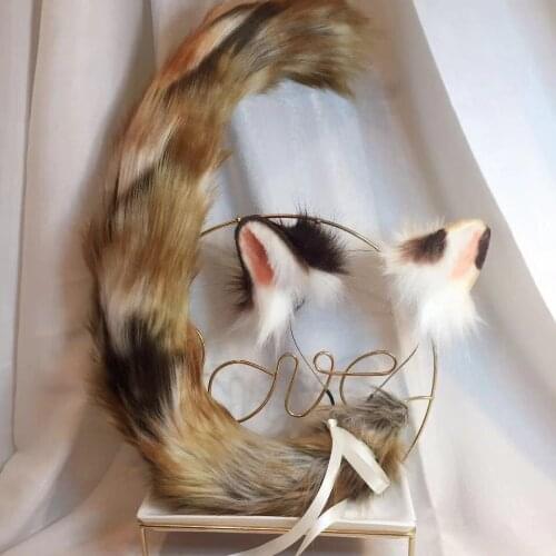New DragonLi Cat Anime Beast Ear Beast Tail Wolf Ear Cat Ear Fox Ear Headband Custom COSPLAY tail for girl women High quality