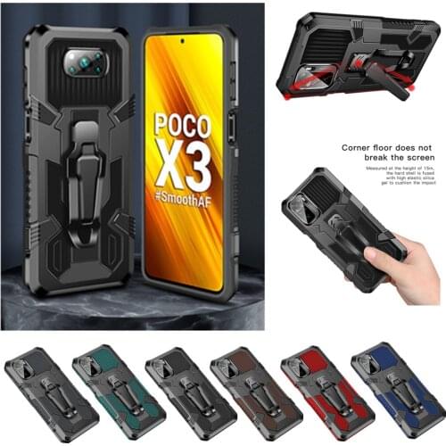Simple Case for Xiaomi Mi 11i Poco F3 M3 X3 NFC 10T Lite Note 10 Pro Fundas Shockproof Stand Heavy Duty Protection Back Cover