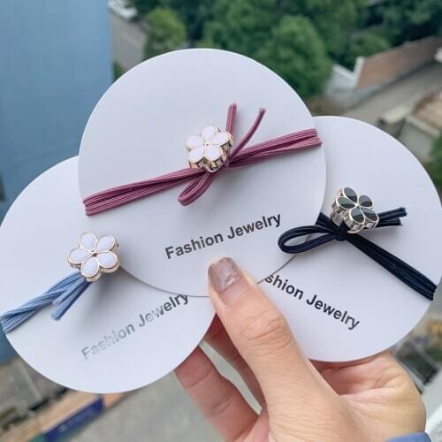 Korean Style High Qaulity Elastic Hair Band Women& Girls Hair Rope four-leave Clover Decor Hair Accessories Hot Selling