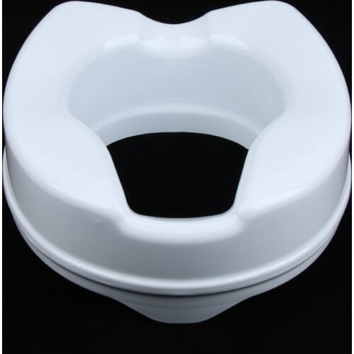 Toilet Seat Riser Raised Safety Chair Elongated Lifter Extender - 4 Inch White - Not Including Cover
