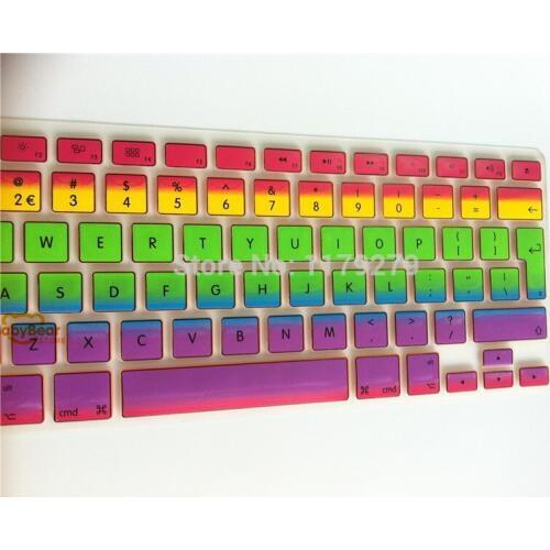 Euro Version English Language Alphabet Letter Silicone Keyboard Protective Film Cover Skin for MacBook Pro 11.6 13.3" 15.4" 17