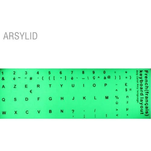 Super bright luminous France language keyboard stickers French notebook computer protective film fluorescent luminous membrane