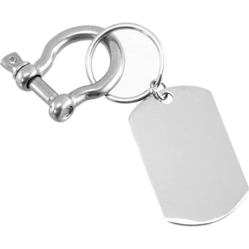 Heavy Keychain Stainless steel shackle U Wholesale DIY Print blank dog tag Creative Carabiner Fasteners Screw Lock Clasps