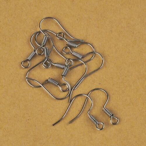 1000pcs Rhodium Plated French Earring Hooks Findings Ear Hook Wire Earring Clasps For Jewelry Making