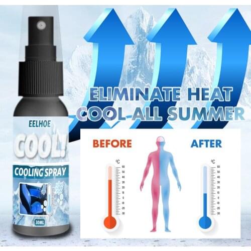 30/100ml Instant Cooling Spray Coolant Long Lasting Effect Instant Cooling Mist Portable Effective Outdoor Menthol Liquid Spray
