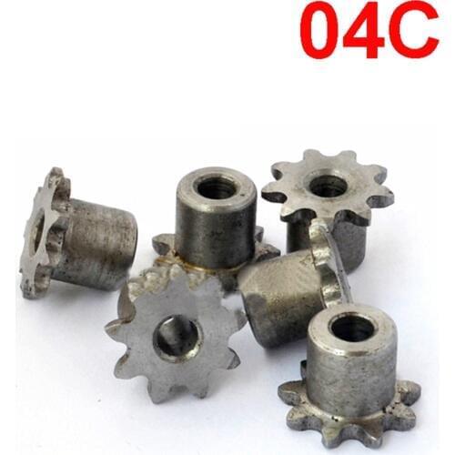 1Pcs 04C 9T-24T Sprocket Wheel Industrial Chain Gear Pitch 6.35mm 45 Steel Suitable For 04C Roller Chain