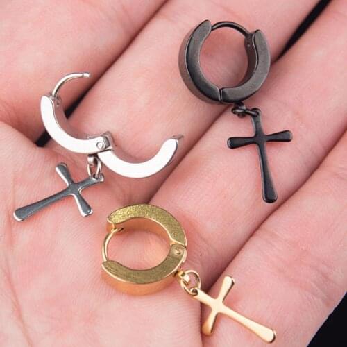 1Piece 3 Colors Fashion Women Stud Earrings Cross Upper Ear Cartilage Earring For Women Men Stud Earrings