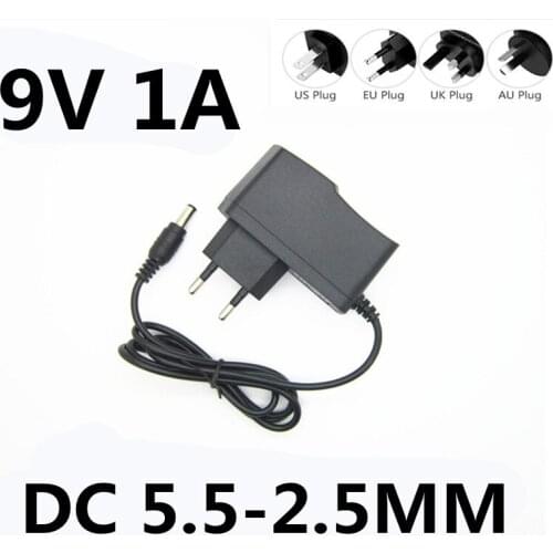 1PCS Power Supply DC 9V 1A 1000MA AC 110V 220V To 9V Power Adapter Supply EU Plug charger 9 V Volt For LED strip light TV Box