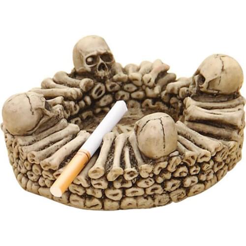 Skull Ashtray Portable Resin Indoor Outdoor Cigarette Ashtray Home Ornaments Bar Accessories Smoking Room Decor for Smokers