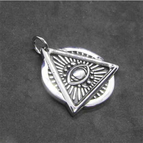 100% Good Quality Polishing All Seeing Eye Pendant 316 Stainless Steel Fashion Steel God Eye Pendant Necklace