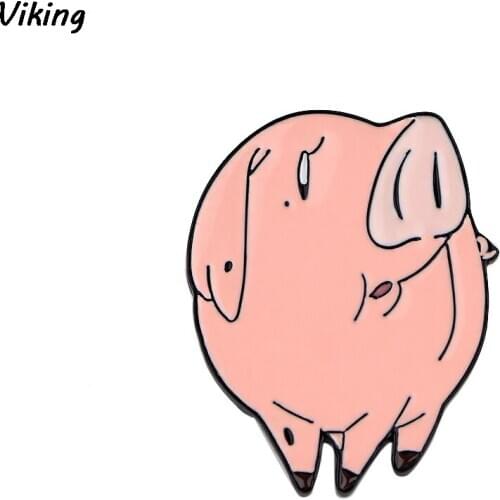 20pcs/lot G1373 Cartoon Pig Animals Enamel Brooches Badges Collar Pin Backpack Shirt Brooches For Kids Women Men Gifts