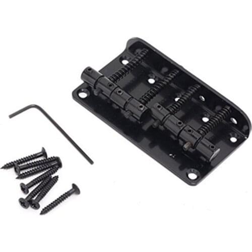4 String Vintage Style Bass Hardtail Bridge for Precision Jazz Bass Top Load Upgrade,Black