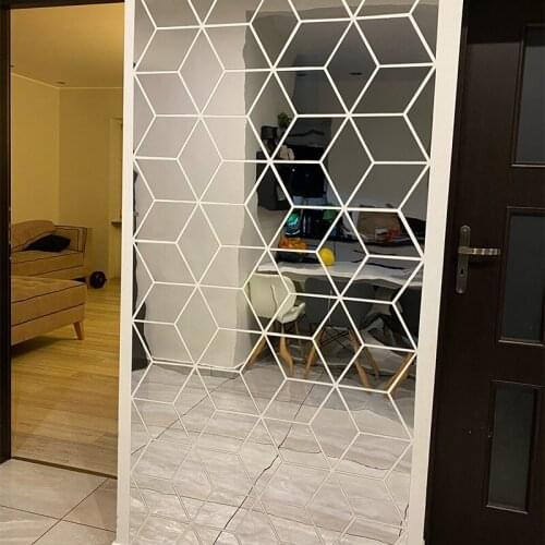 54PCS Mirror Wall Sticker Home Decor Decorative Mirror Stickers Diamond Triangles Self-adhesive Wall Art Decal adesivo de parede