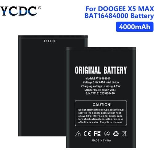 4000mAh Phone Battery for Doogee X5 Max/X5 Max Pro X5MAX X5Max Pro BAT16484000 Smartphone 4000mAh Li-ion Batteries