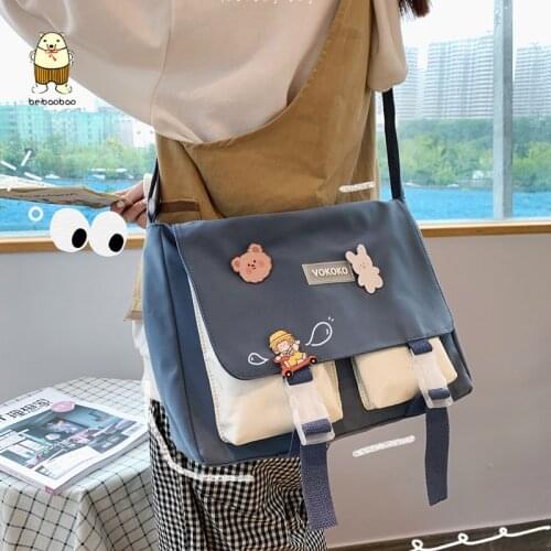 Beibaobao New Large Capacity Student Class Shoulder Bag Luxury Ladies Book Bag Women Bags 2021 Japanese Cute Girl Crossbody Bag