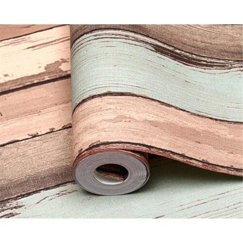 Beibehang Wooden 3d Wallpaper Color Wooden Stripes Blue Mediterranean Style Wallpaper Living Room Wall Wallpaper papel de parede