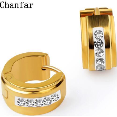 Chanfar Hot Sale Crystal Paved Punk Earrings Women Alloy Metal Stud Earrings Jewelry