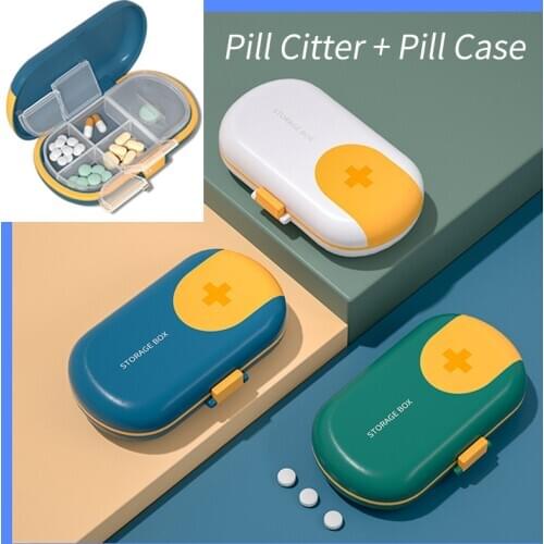 Pill Case Separator For Tablets Portable Mini Pill Cutter Large Size Weekly Storage Box Travel Compartment Sealed Medicine Box