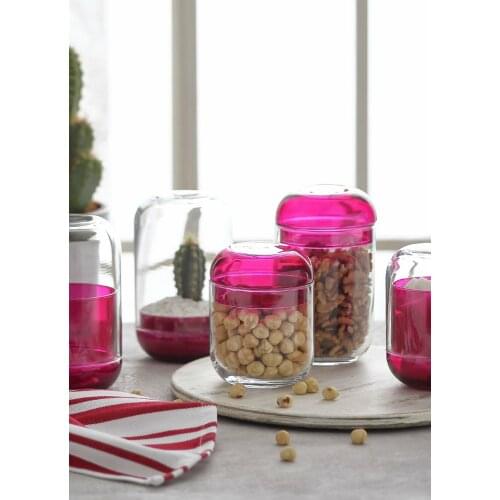 6 pcs Suit Glass Storage Container Decorative