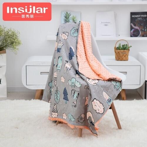 Insuar Cartoon Baby Blanket Comforting Blanket Touching Soft Skin with 3D Simulation Baby Blankets Newborn Bedding