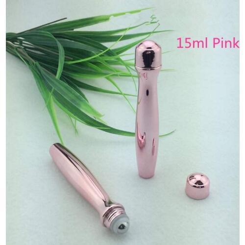 15ML Roll On Bottle Eye Essence Roller Bottle Cosmetic Packaging Perfume Rollon Steel Bead UV Coating Plastic Bottle 20pcs/lot