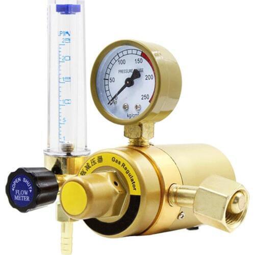 CO2 Gas Regulator with Dual Gas Filter 36V/220V Flowmeter Welding Gas Regulator Valves Welding Pressure Gauge for Mig Tig Welder