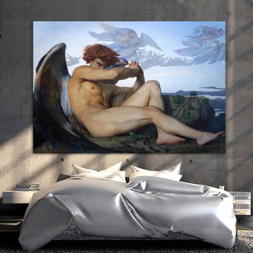 The Fallen Angel Canvas Painting By Alexandre Cabanel Christian Poster Religion Wall Art Decor