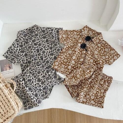 Baby Boy Girl Printing Sets Summer Children Girls Short Sleeve Shirt + Shorts 2 Suit Kids Baby Boy Girl Clothes Suit
