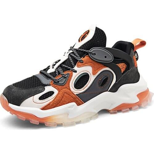 RASMEUP Genuine Leather Breathable Platform Mixed Colors Sneakers Summer Fashion Mesh Man Trainers Footwear Plus Sizes 39-44