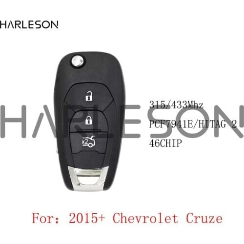 LXP-T004 3/4 Button Remote Flip Key 315MHz 433MHz PCF7941 Fob for 2016 2017 2018 Chevrolet Cruze RPO-XL7 5933405 RPO-XL8 5933402