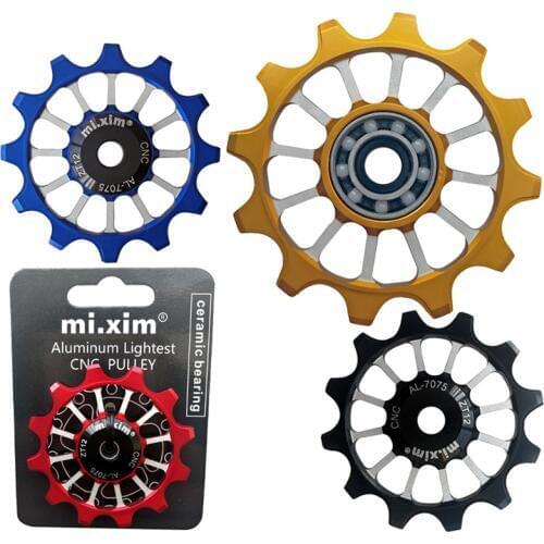 Mi.Xim 12T MTB Bicycle Rear Derailleur Jockey Wheel Ceramic Bearing Pulley AL7075 CNC Road Bike Guide Roller Idler 4/5/6mm
