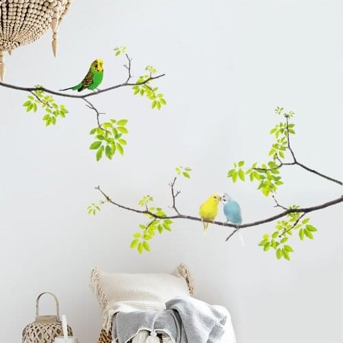 Wall Decals Birds on Tree Peel and Stick Fresh Removable Wall Stickers Wall Decor for Kids Living Room Bedroom Nursery Room