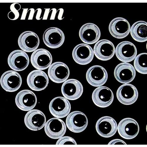 Size 8mm Movable Toy Eye googly eyes Plastic Eye Without Self-adhesive (200pcs/lot)