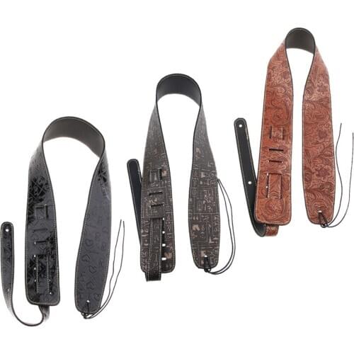Adjustable Guitar Belt Strap, made of Leather, Widened and Thickened, for Guitar Bass Players Gift