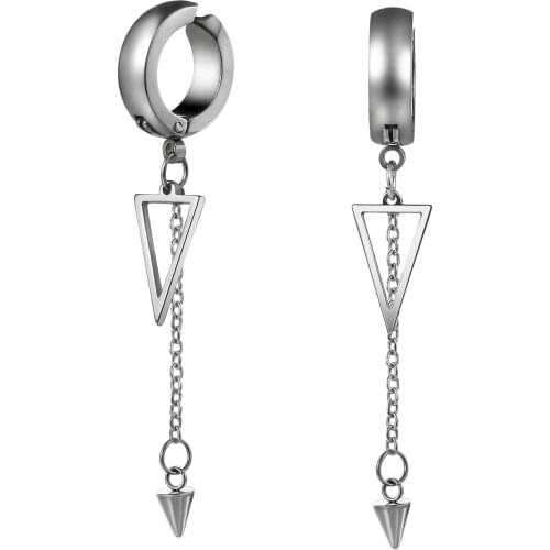 BONISKISS 2021 New Arrival Hip Hop Six-pointed Star Cross Stainless Steel Pendant Earrings jewelry For Men Women Jewelry Gift