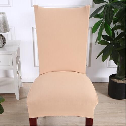 Light Tan Chair Cover Elastic Anti-dirty Seat Chair Removable and Washable Stretch Solid Color Banquet Hotel Dining Room Cover