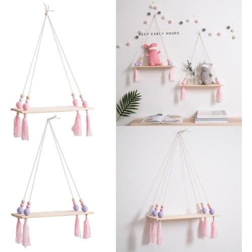 Rope Floating Wood Shelf Wall or Window Decor Rustic Farmhouse Plant Shelves Swing Rope Floating Shelf Flower Pot Rack Holder