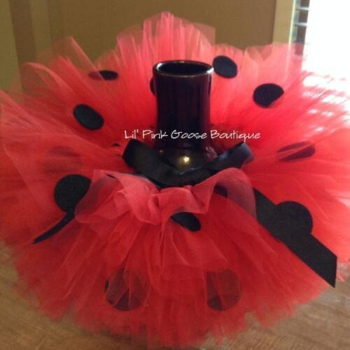 Hot Girls Red Tutu Skirts Baby Fluffy Tulle Dance Pettiskirts with Black Dots and Ribbon Bow Kids Birthday Party Costume Skirt