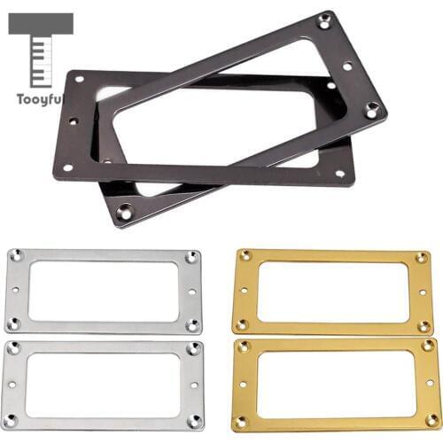 Tooyful 2Pcs Replacemnt Parts Guitar Metal Humbucker Pickup Mounting Ring Covers 72.5x32.5mm