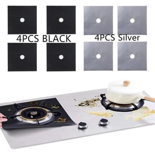 4 Pack Stove Protector Cover Liner Gas Stove Protector Gas Stove Stovetop Burner Protector Mat Cooker Cover Kitchen Accessories