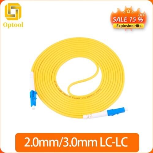 10pcs/ Lot LC/UPC-LC/UPC 3 meters simplex 2.0mm fiber optic patch cord singlemode 1M 3M 5M 10M 30M 50M
