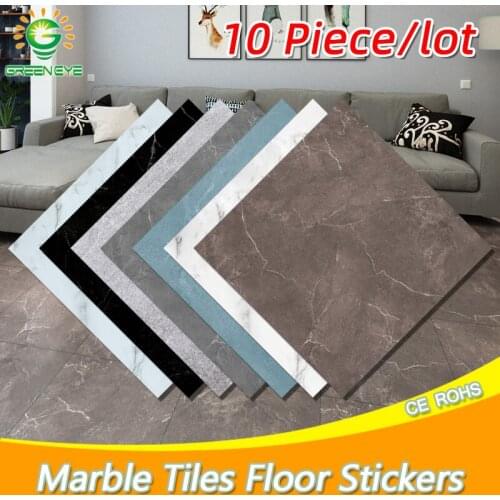 10pcs Thick Wall Sticker Self Adhesive Tiles Floor Stickers Marble Bathroom Ground Wallpapers waterproof PVC Bedroom living Room