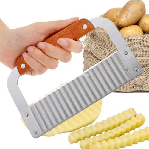 100pcs Stainless Steel Potato Carrot Wavy Slicer Wax Vegetable Soap Wavy Cutter Kitchen Tool Crinkle Cutter Fedex DHL Fast Ship