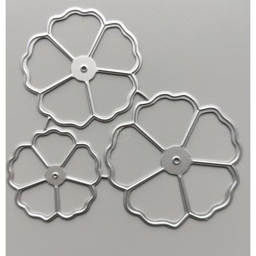 2021 Three Flowers Metal Cutting Dies DIY Scrapbooking Paper Photo Album Crafts Mould Cards Embossing Mold Stencils for Decor