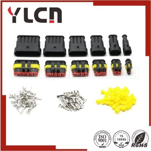 60 Sets 1/2/3/4/5/6 Pin/way Car Waterproof Atuo Connector Plug 6 in 1 Sample High Quality