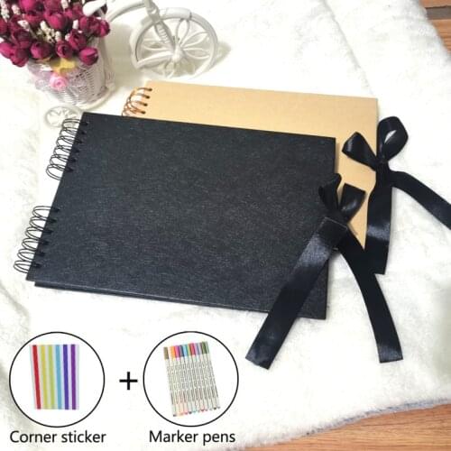 Photo Albums 80 Pages Memory Books Craft Book Christmas Gift DIY Scrapbooking Album with Marker Pens Wedding Birthday Child Gift