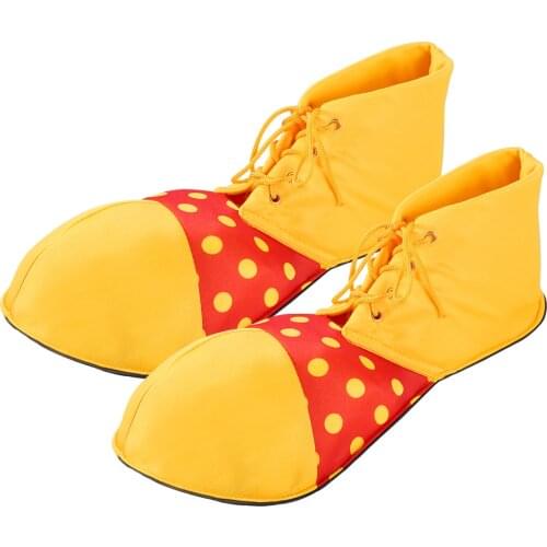 Large Clown Shoes Dot Halloween Costume Yellow Dot Clown Boots Cosplay Character Dress Up Party Props For Women Men (One Size)